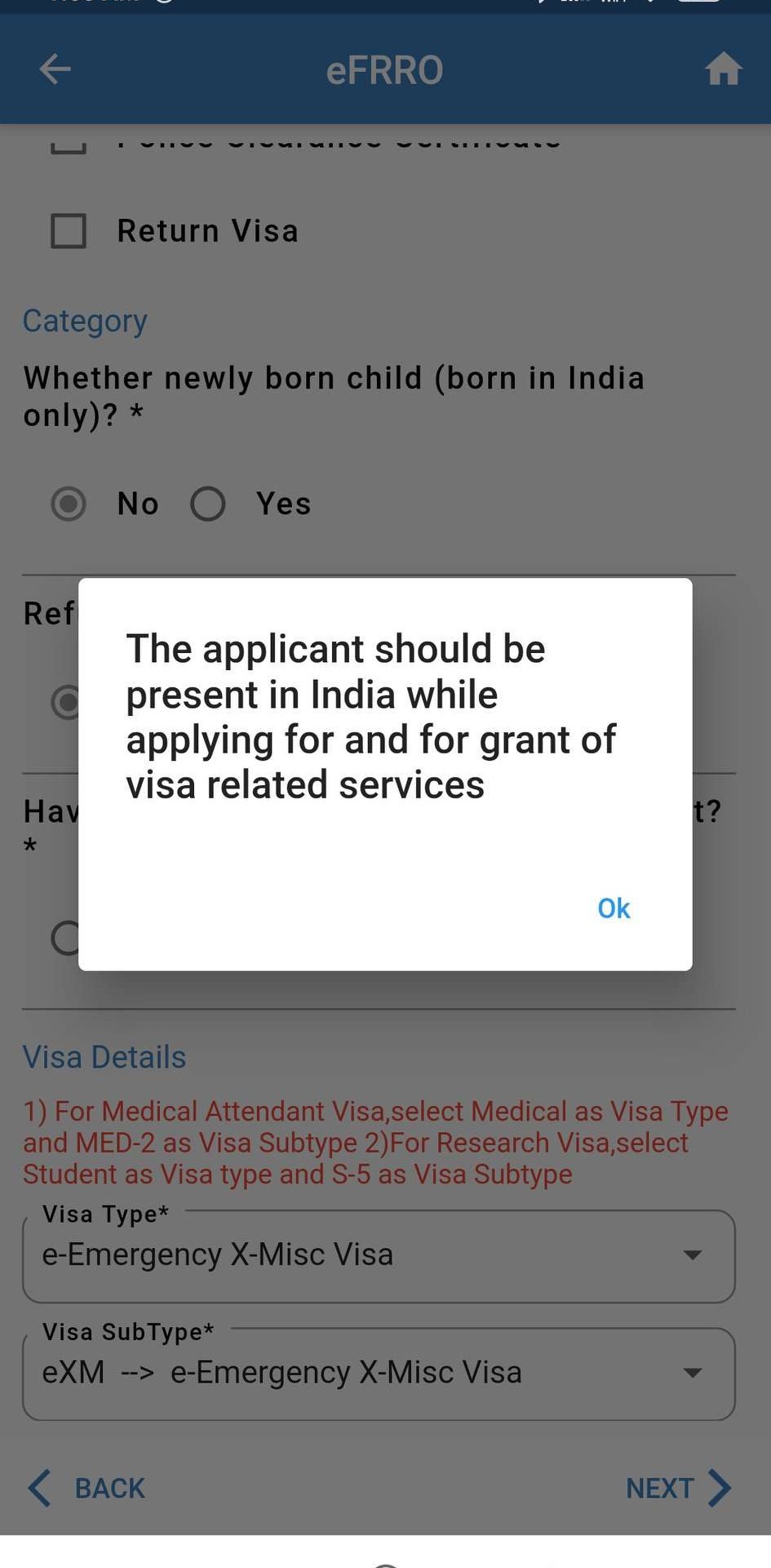 Applicant present in India