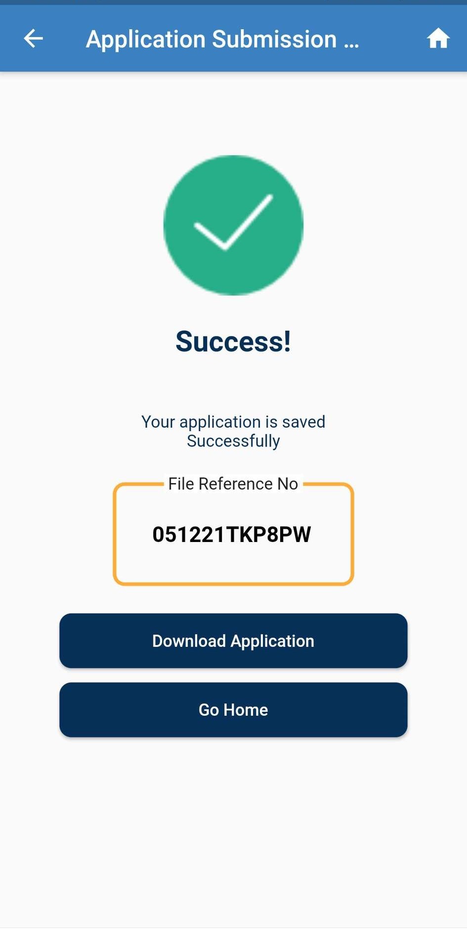 application-saved-succesfully
