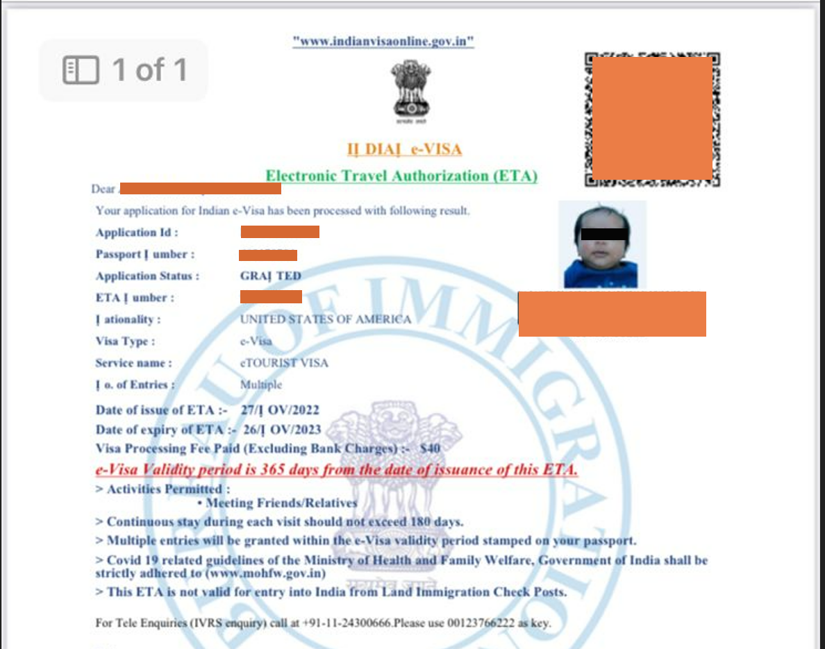 India visa font related issuess
